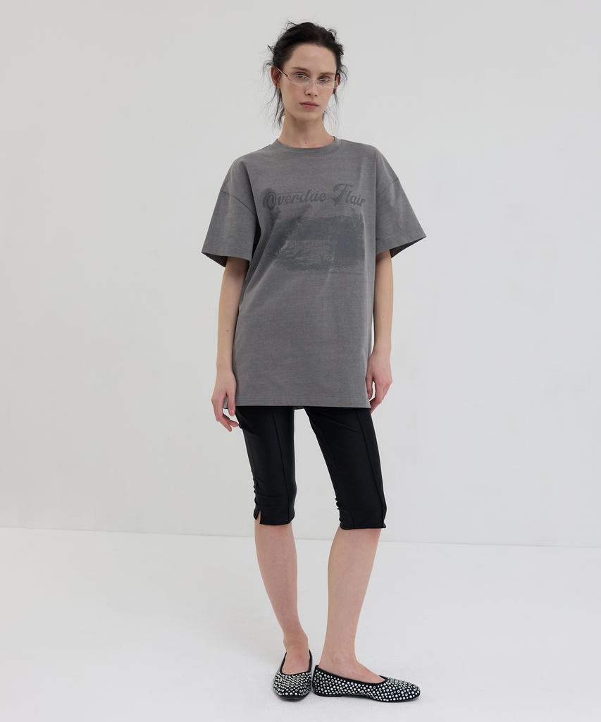 Obeodyupeulleeo New Vintage Printing T-Shirt_Charcoal