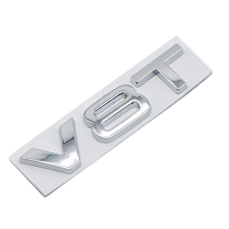 1Pc 3D Metal Car Styling V6T V8T V6 V8 T Fender Side Body Emblem Tail Trunk Fender Badge Sticker For A4 A3 A5 A6 A1 Q3 Q5 Q7