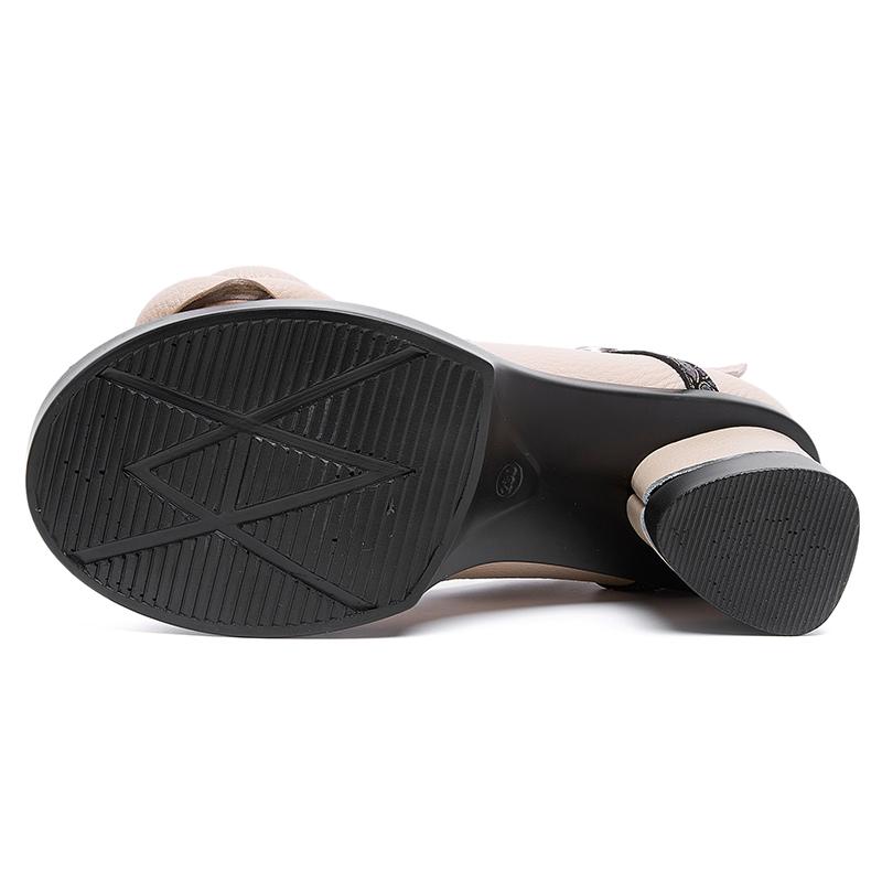 Mode GKTINOO Frühling Damen Pumps Retro Lady 7CM Hohe Absätze Schnallenriemen Blumenpumps Handgefertigt Damen Echtes Leder Schuhe