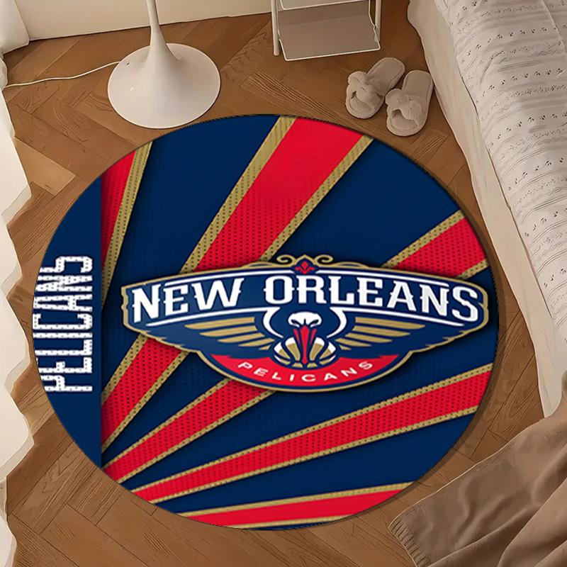Orleans Pelicans Rebrand Round Mat, Anti-slip Circle Carpet Chair Rug For livingroom,Bedroom, Doormat Home Decor Gift Christmas Gifts