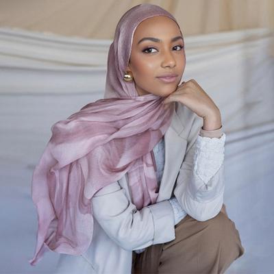 Watercolour Floral Scarves Printed Modal Breathable Hijab Lightweight Soft Cotton Woven Modal Muslim Women Shawl Hijab Scarf