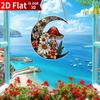 2D flacher Acryl Mondlicht Pilz und Blume Fensteranhänger - Innen- und Außendekoration für Haus und Garten