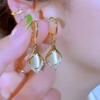 2026 Trendy Korean Cat's Eye Earrings: Unique Copper Micro-inlaid Pendant for Women