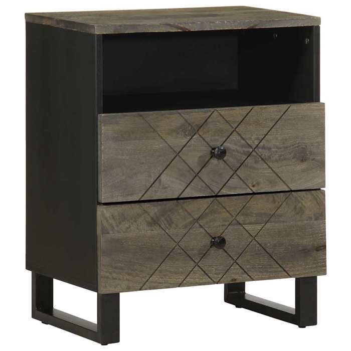 VidaXL Table de chevet noir 50x33x62 cm bois de manguier solide, table d'appoint, armoire de lit, table d'appoint pour la 4017694