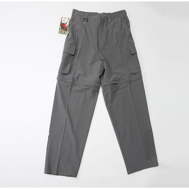 

Export Export Fashion Men ~ Spring/Summer Outdoor Work Clothes Pants Multi-Pocket Nylon Quick-Drying Detachable Leg Loose Pants Grey 34