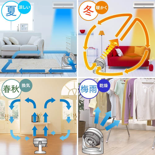 Iris Ohyama Circulator, 8 Tatami Mats, Quiet, Up/Down, Left/Right Swing, Powerful Air Blower, Remote Control Included, Timer Function, White PCF-C15T