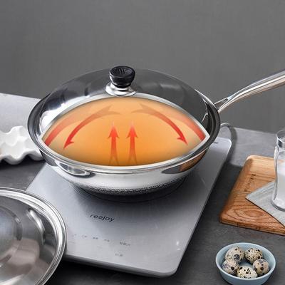 Durable 30-42cm Wok Pot Lid Universal Anti-scalding Frying Pan Cover Reusable Thickened Bowl Cover Restaurant Kitchenware