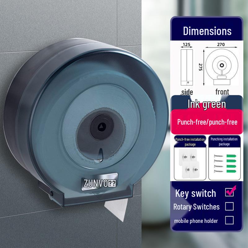 Wall-Mounted Waterproof Jumbo Toilet Paper Holder for Hotel Bathrooms