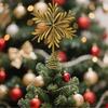 New Star Christmas Tree Topper Iron Hollow Glitter Christmas Tree Decoration Party Supplies Xmas Decoration Snowflake Ornaments