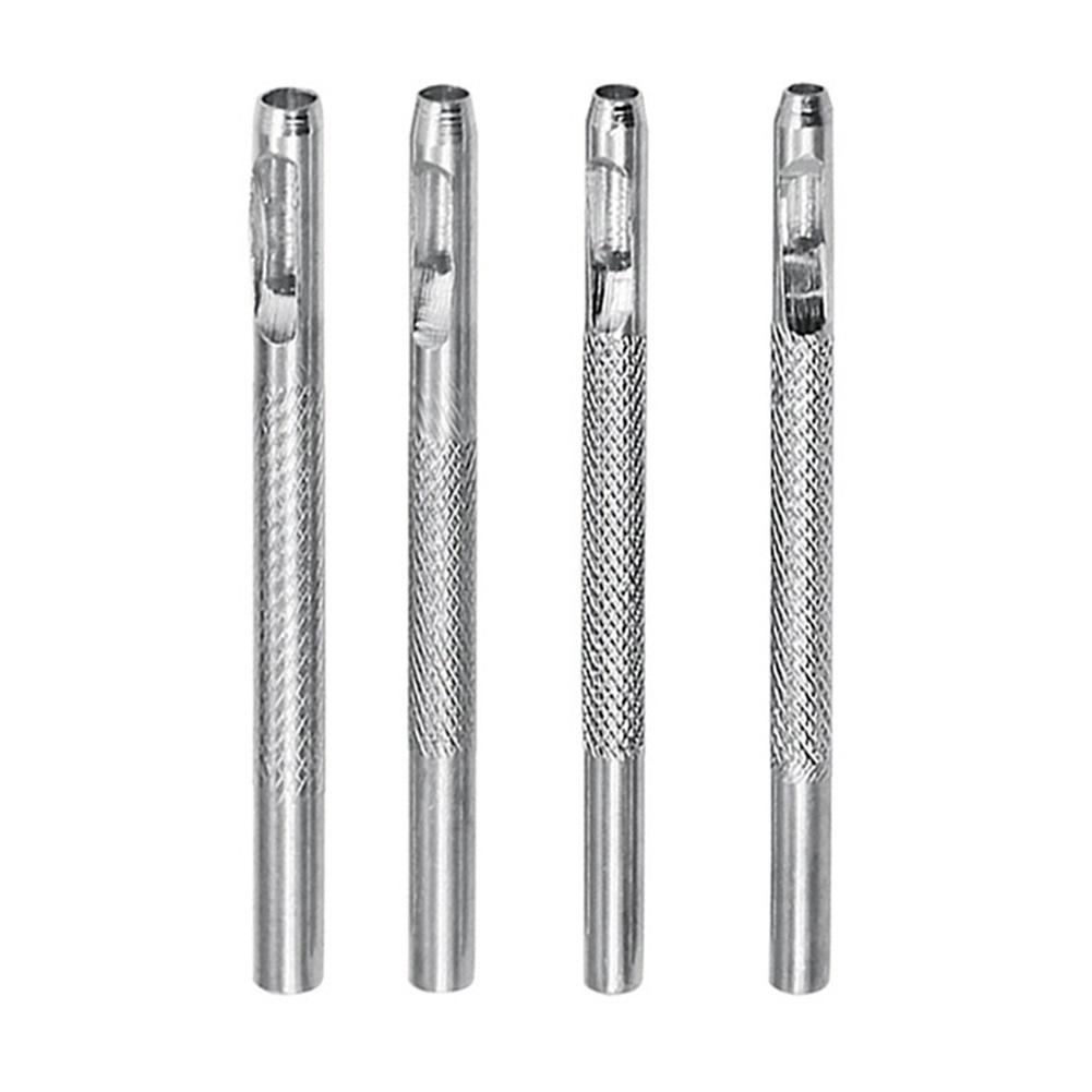 4* Leather Round Shape Hole Punch Kit Belt Watch Band Hollow DIY Leather Craft Hollow Hole Punch Plastic Hand Tools