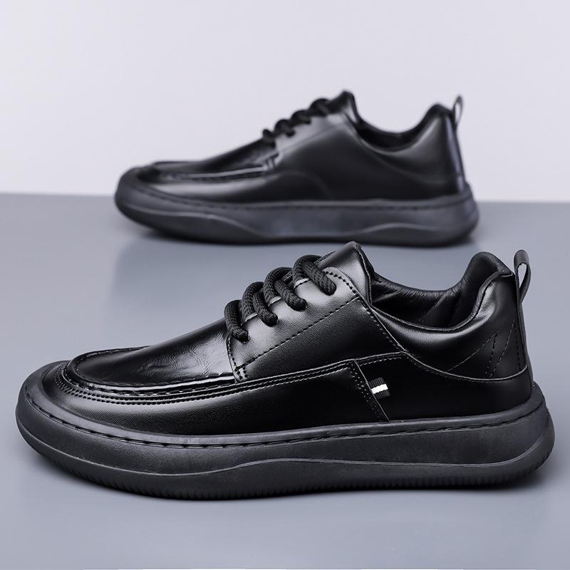 2025 new men's shoes autumn soft sole light non-slip casual shoes men's versatile breathable trend British men's leather shoes