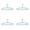4PCS Rotatable Hook Multi-Hole Clothes Hanger Space-Saving Non-slip Wardrobe Clothes Organizer Plastic Clothes Hanging Rack