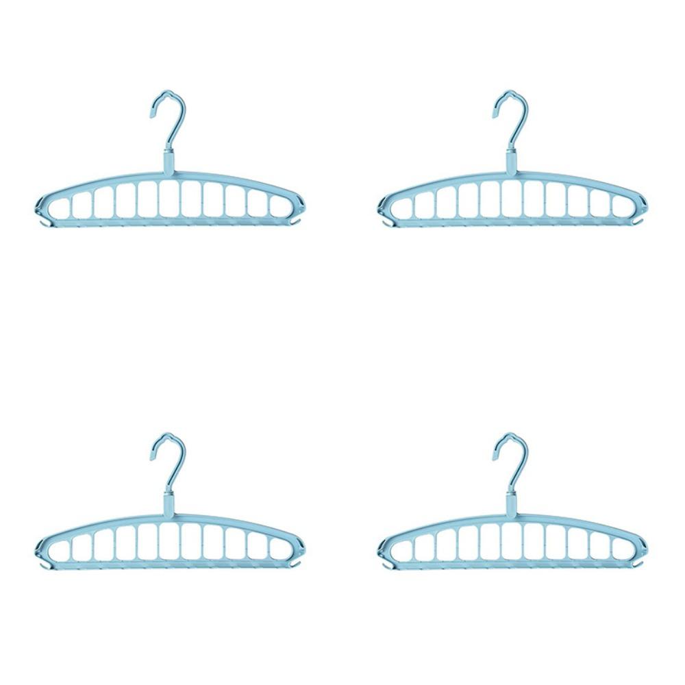 4PCS Non-slip Clothes Hanging Rack Rotatable Hook Drying Clothes Rack  Trousers синий