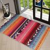 Boho Striped Area Rug Carpet Non Slip Floor Mat Vibrant Multicolor Tribal Print Washable Welcome Doormat for Front Door Entryway