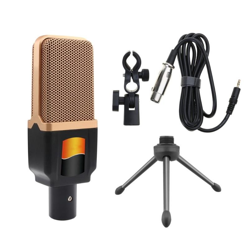 3.5mm PC Condenser Mic With Desktop Stand Recording Condenser Microphone For Clearly Sound Capturing For  Podcasts
