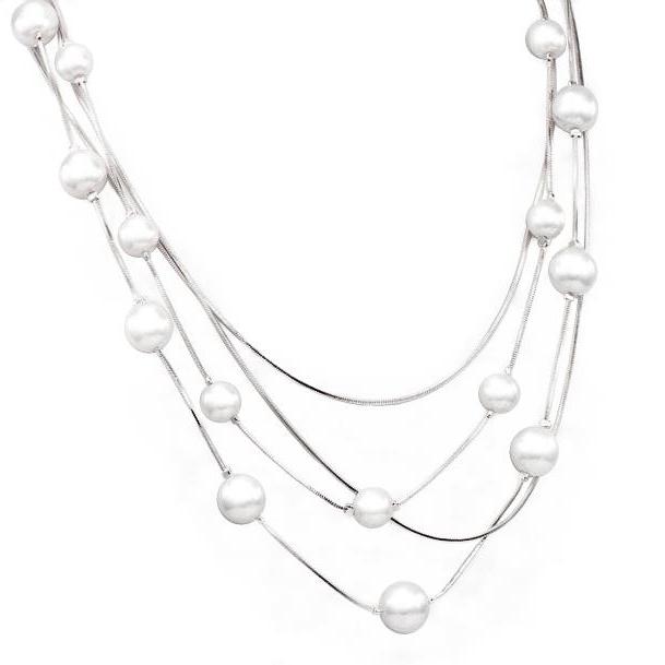 Handmade Pearl Long Necklace Winter Sweater Jewelry Multi-layer Punk Pearl Necklace Jewellery free sample