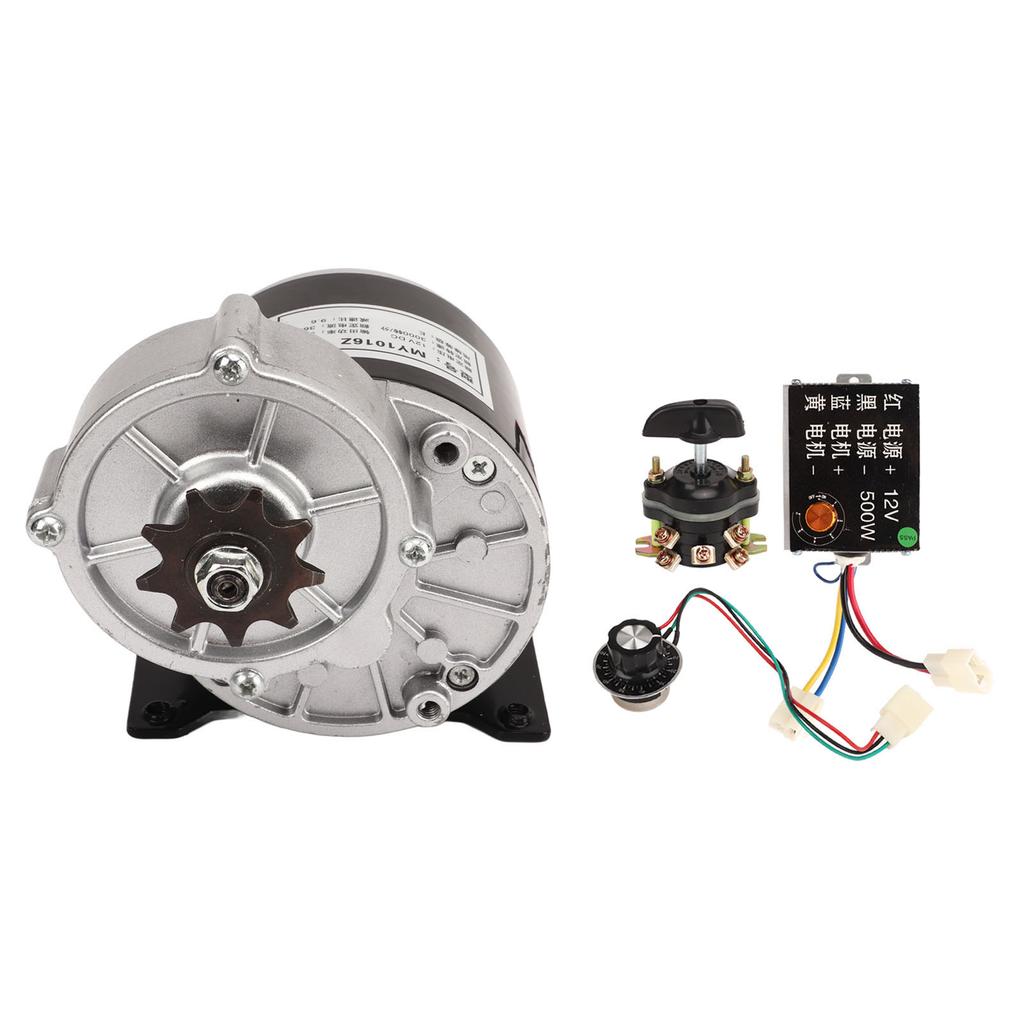 12V 350W Gear Reduction Electric Motor With Controller Inverted Switch 12V 500W Speed Control Knob