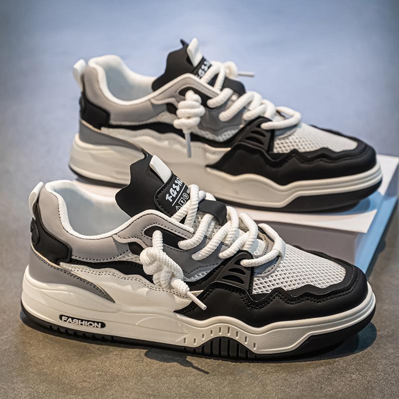 

Men s Casual Sneakers Slip-Resistant Walking Shoes for Campus/Outdoor Trendy Student Streetwear Breathable Daily Wear Footwear 46 чёрный