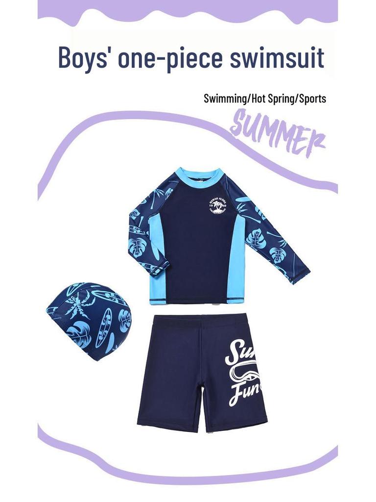 Jungen Zweiteiler Badeanzug 2025 - Neuer Stil, Professionelle Sonnenschutz-Bademode für Kinder (Klein, Mittel, Groß)