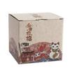Figur Maneki Neko - LA CHINEUSE - Japanische Katze 'Besonderes Glück' - Porzellan - Mehrfarbig - Münzmuster