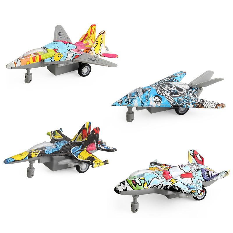 Children'S Boys Pull Back Simulation Model Aircraft, Alloy Mini Aircraft, Military Fighter Jets, Toys