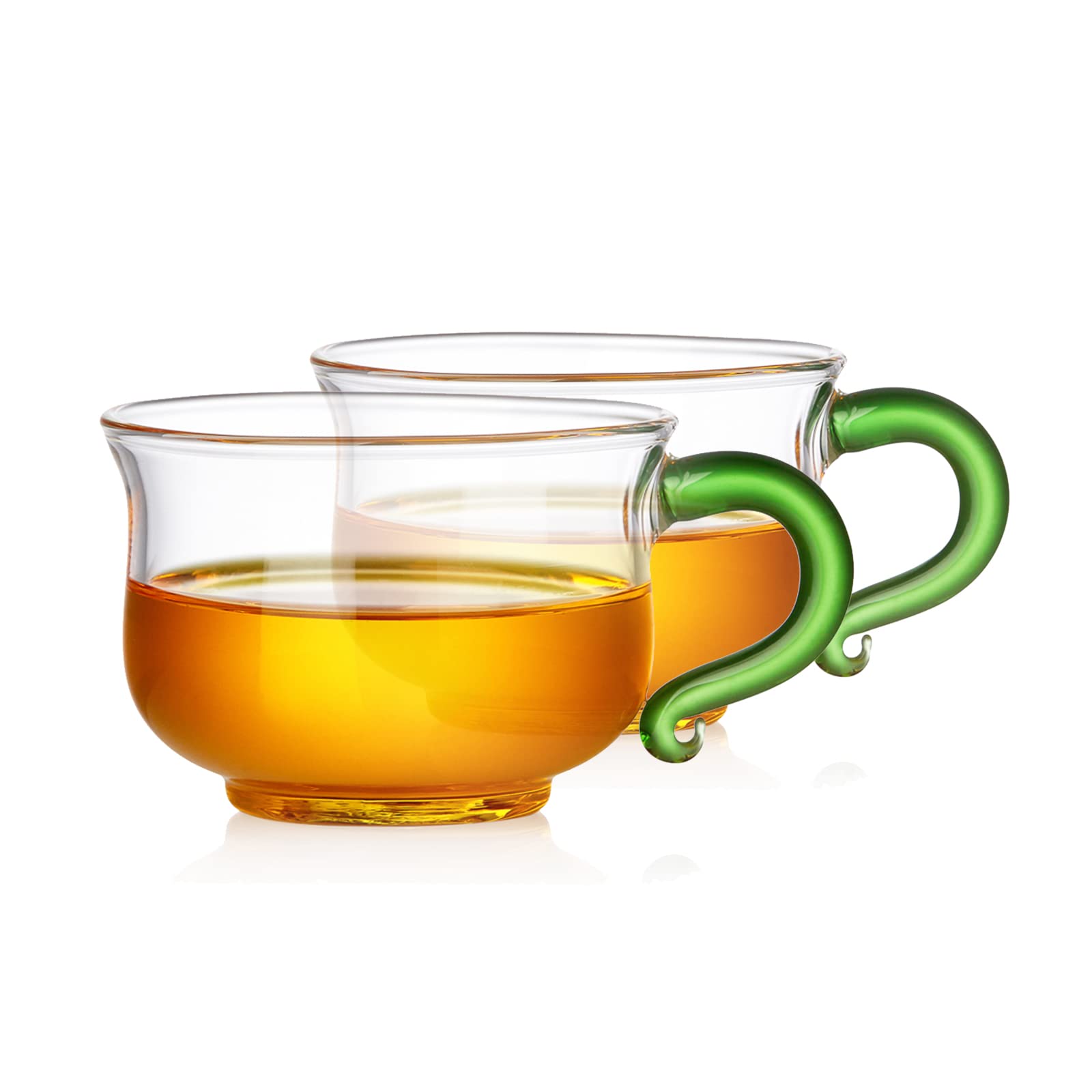 Pokaro Tea Heat-Resistant Glass Cups, Mugs, Coffee Cups, Stylish 130ml Set of 2, Teacups, Heat-Resistant, Heat-Stovetop, Microwave, and Refrigerator S