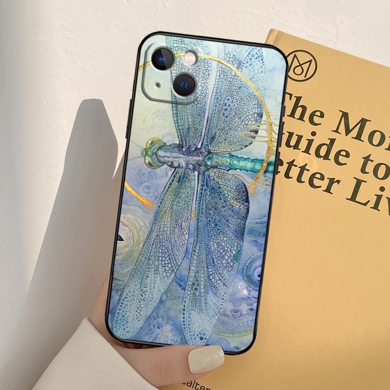 Luxury Dragonfly Phone Case For iPhone 17 16 14 13 12 11 15 Pro Max Mini XR 16e 15 16 Plus 17 Air Full Cover