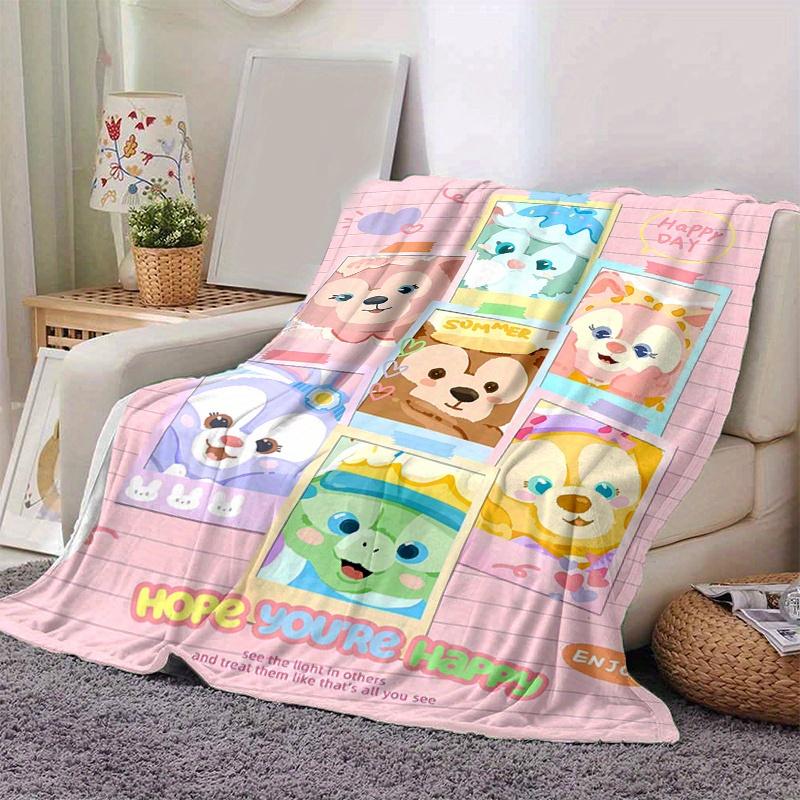 1pc, Duffy and Friends (14) Home Decor Flannel Blanket, Perfect Gift for Bedroom, Living Room, Travel, Camping, Car, Beach, Office Nap, Ideal Sofa Thr