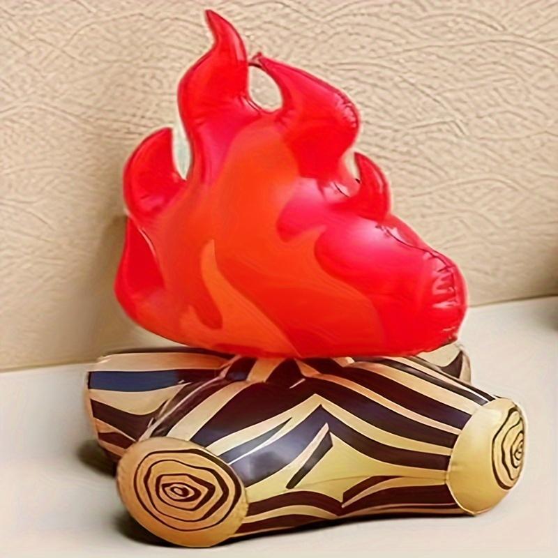 1/2 Inflatable Fake Campfire - Ideal Camping Props & Party Decor for Indoor Camping with Artificial Flame