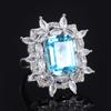 Jewelry Copper Gold-Plated Retro Simulation Aquamarine Plus Bottom Women'S Handmade Diamond-Encrusted Set Main 10 * 14
