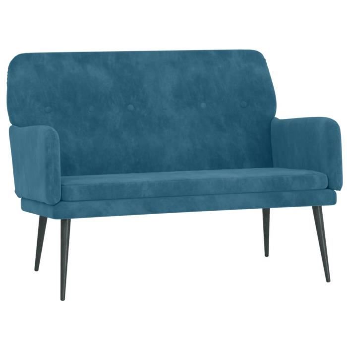 351423 vidaXL Banc Bleu 108x79x79 cm Velours