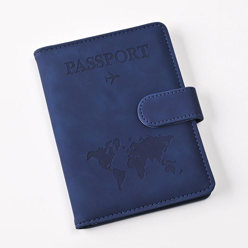 Men Women Nubuck Leather Passport Cover Travel Mad Holder Case Ticket Wallet with Credit Card Holder Protector Cover