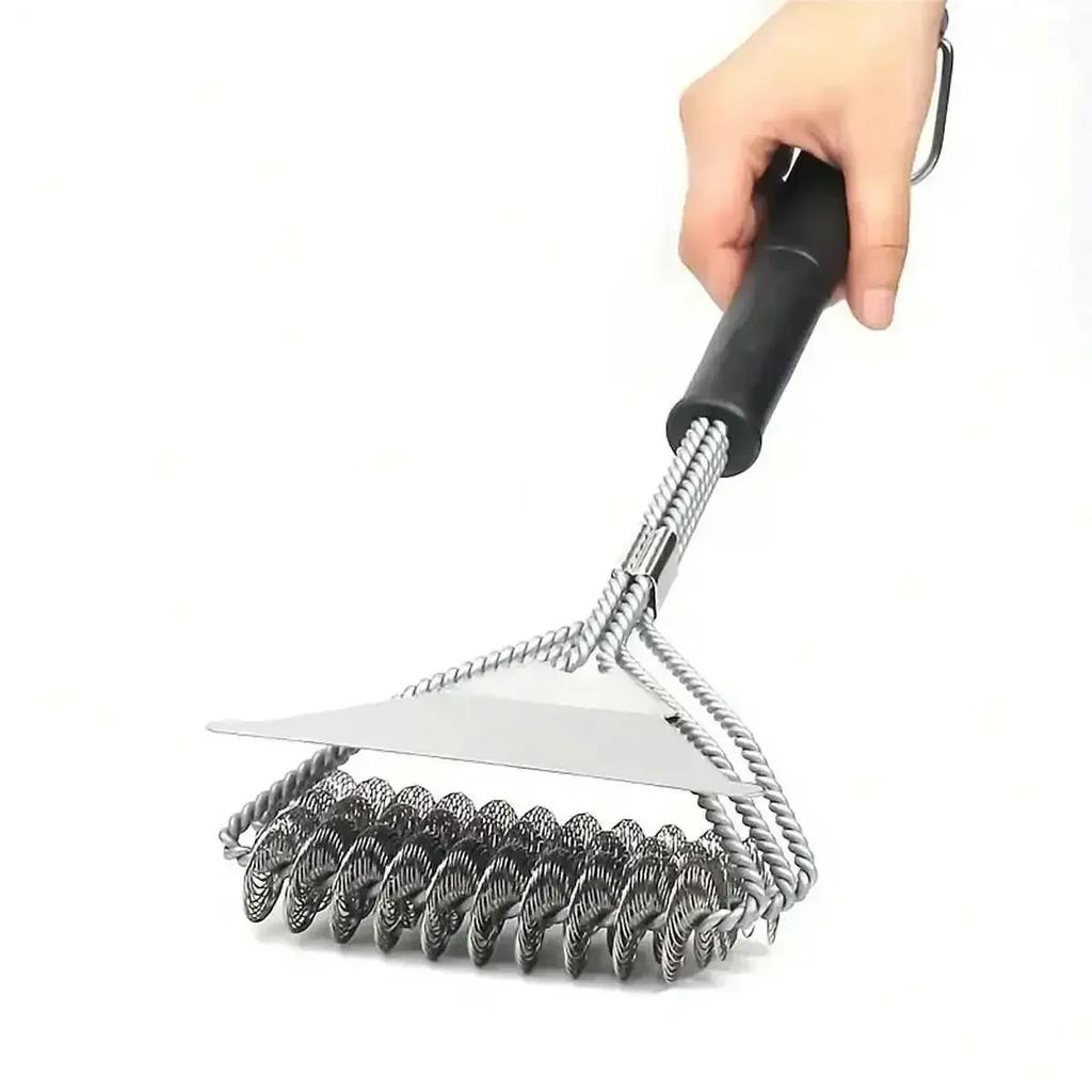 1pc-Safe Grill Brush and Scraper Barbecue Grill BBQ Brush Clean Tool Rust Resistant Stainless Steel Bristles Barbecue Cleaner