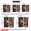 2pcs 2D Flat Printing Merry Christmas Curtain Santa Claus Deer Christmas Fireplace Fabric Without Electricity Festive Wall Decor