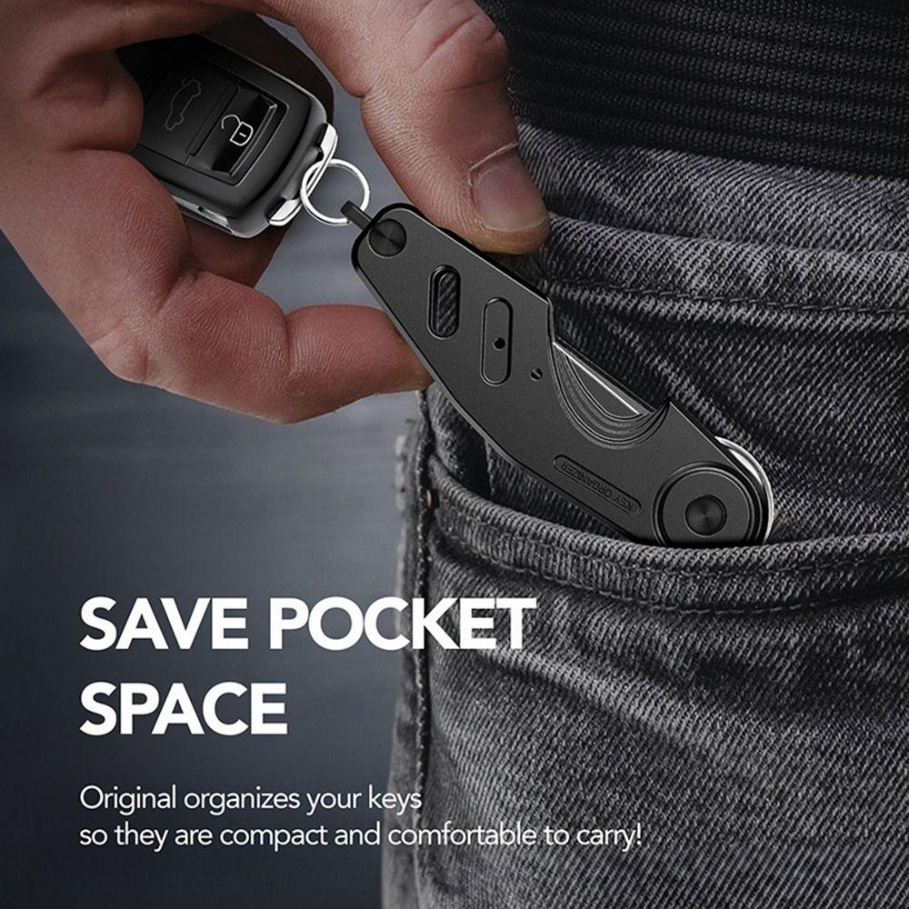 Smart Metal Key Organizer Compact Aluminum Alloy Key Case Holder Minimalist Holds 2-6 Keys Keys Bag