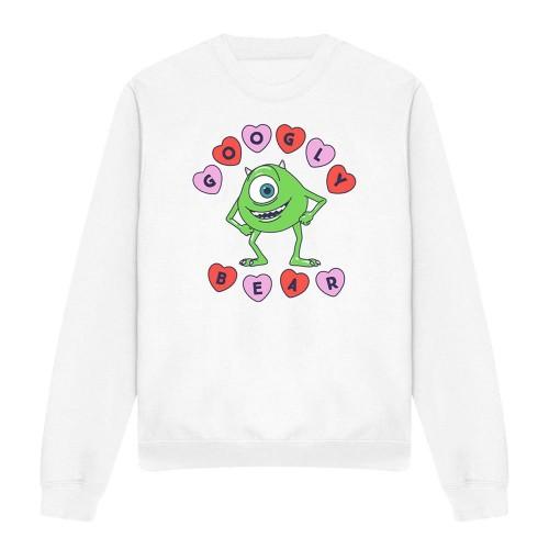 Monsters Inc Unisex Adult Googly Bear Mike Wazowski Hearts Sweatshirt