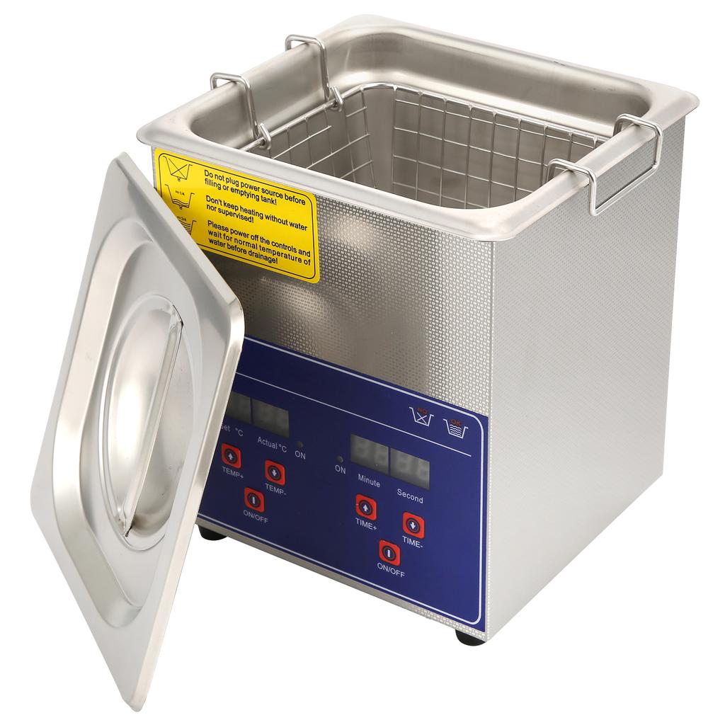 Industrial Ultrasonic Cleaner Digital Stainless Steel Heater Timer Cleaning Equipment 2L PS‑10A
