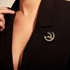 Moon Landing Brooch, Elegant and Luxurious Jewelry, High-Quality Anti-Glare Scarf Clasp