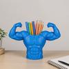 Yousheng 3D Printed Pen Holder, Muscular Man Figure, Creative Desk Organizer for Pens And Makeup Brushes, Funny Funny Fitness Enthusiast Gift