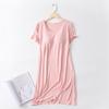 Modal With Chest Pads, Short-Sleeved Nightdresses, Pajamas, No Bras, Thin Plus-Size Ruffled Dresses, Women'S Summer Loungewear