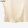 ZANZEA Women Casual Pear Splice Round Neck Loose Sleeveless Vest Tops