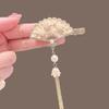 Elegante Vintage Perlenquaste Seitenclip Fächer Haarnadel - Chinesisches Hanfu Qipao Braut Haaraccessoire für Damen