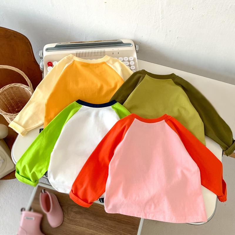 Dětské Dívčí Bavlněné Tričko s Dlouhým Rukávem Ležérní Top