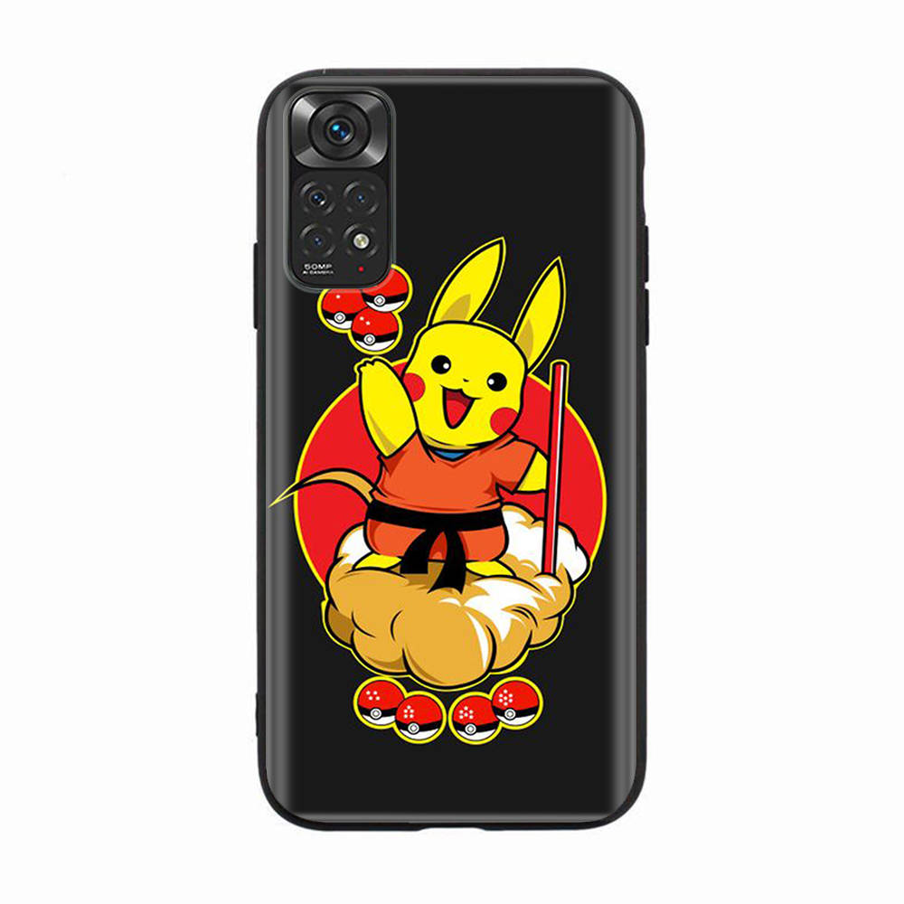 Black Case for OPPO Reno 8 6 5 4 Pro Plus Find X3 A17 A3 A31 A38 A40 A53 A54 A55 A74 A76 A78 A77 A80 A94 A95 A96 Lite K-88 Pikachu Pokemon