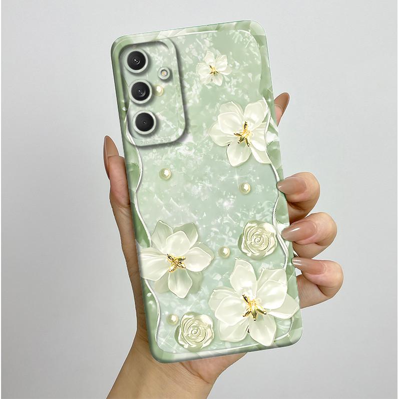 Phone Cover For Samsung Galaxy M35 5G Bumper Silicone Shockproof Pretty Butterfly Flowers Case Coque For Galaxy M 35 M55 Funda