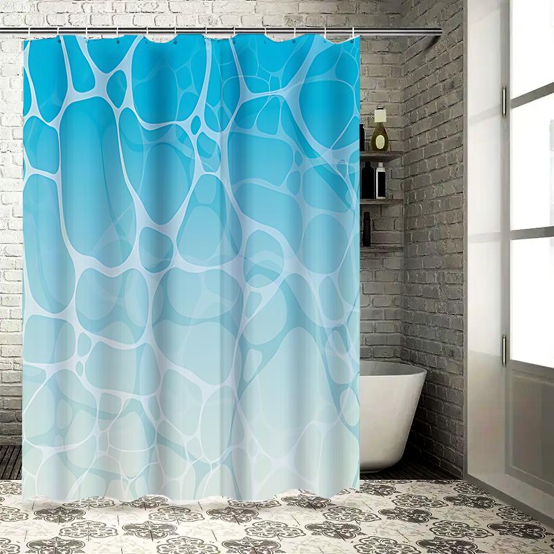 Blue Abstract Art Shower Curtain Modern Bathroom Decor Water Resistant Fabric Bath Curtain Accessories Durable Fabric