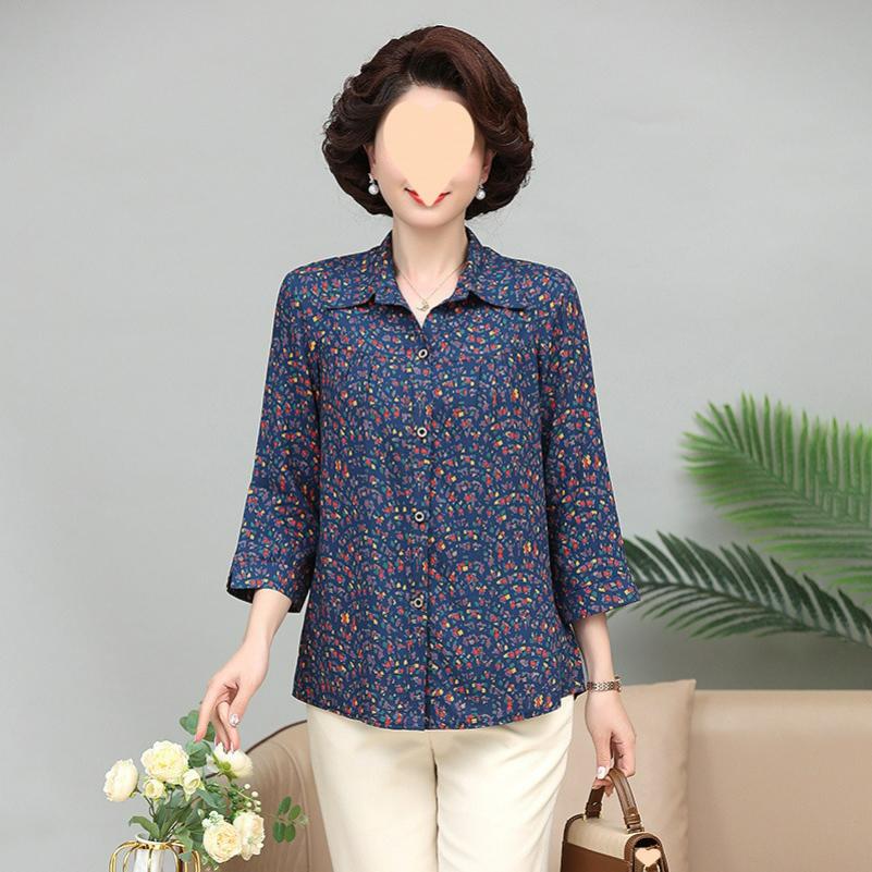 Autumn Shirt Clothes Mother 9-point Sleeve Thin Jacket Fashion Shirt Women