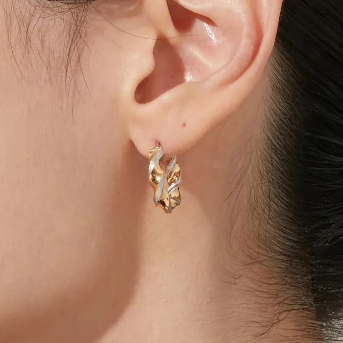 Teazen Maximized Twist Silver Combination Earrings TEDSVC14032M