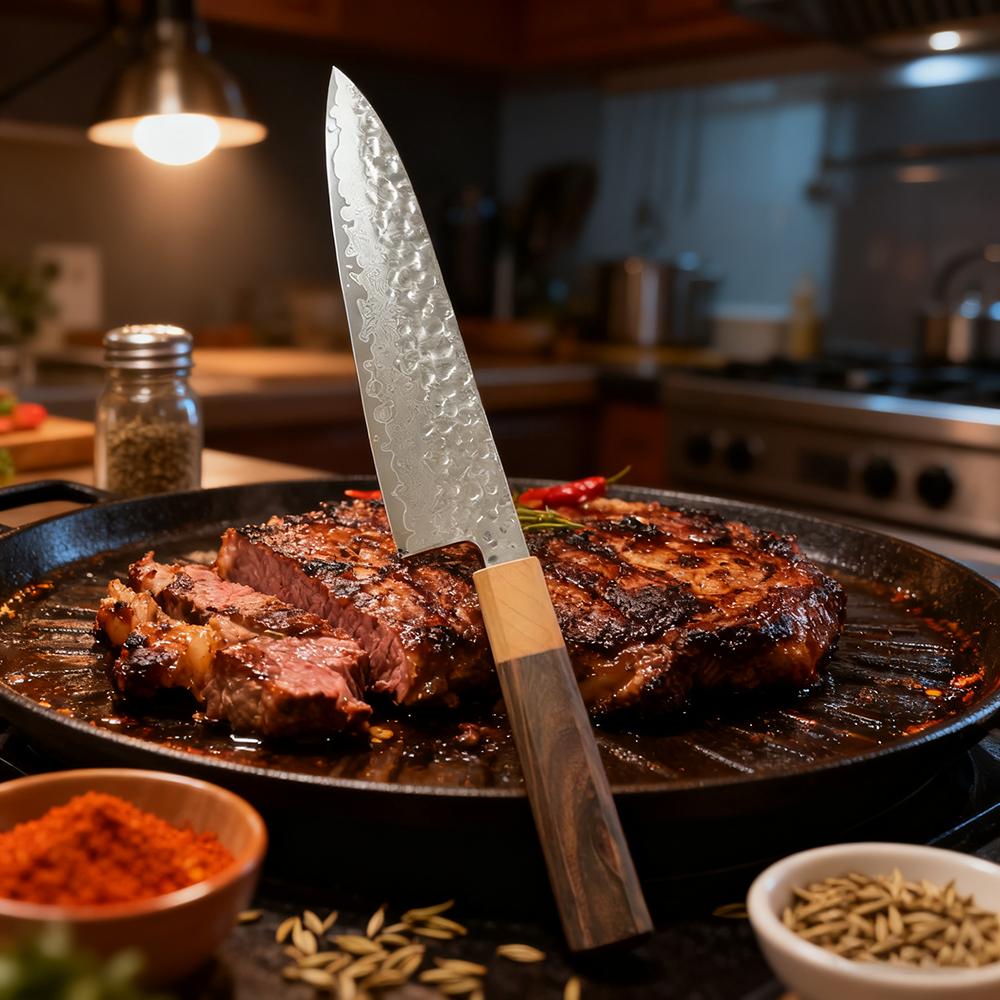 8 Inch Chef Knife 67-layers Damascus Steel 10Cr15Mov Blade Cleaver Meat Slicing Vegetables Handmade Kitchen Knives Wood Handle