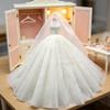Robe de Mariée pour Poupée Jouet 1/6, Robe de Bal Formelle pour Poupée Robe du Soir avec Voile pour Collection Poupée à Articulations Sphériques Présentation et Stylisme